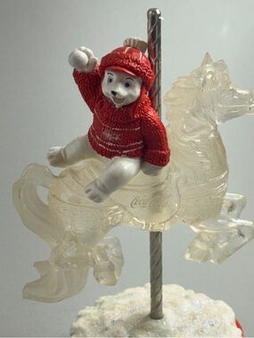 Coca-Cola Carousel Bear Figurine in Red Sweater Beary Go Round Coke